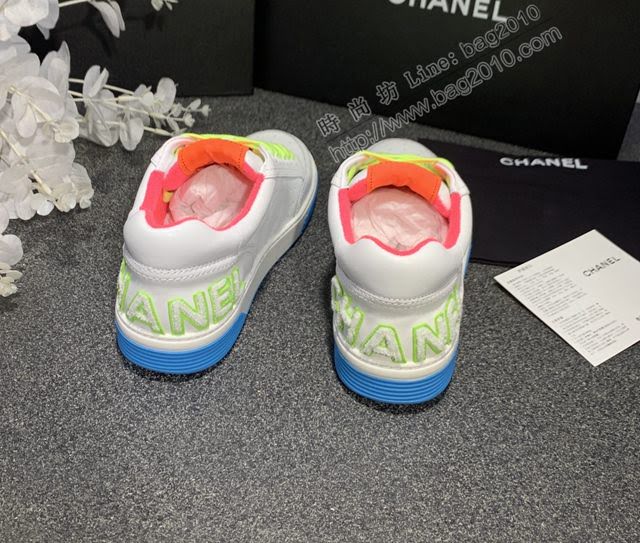 Chanel女鞋 香奈兒2020SS早春新款 糖果色休閒小白鞋 網紅明星同款  naq1263